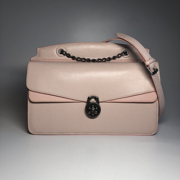 LuLio New Blush Pink Crossbody Saffiano Leather - Picture 1 of 8